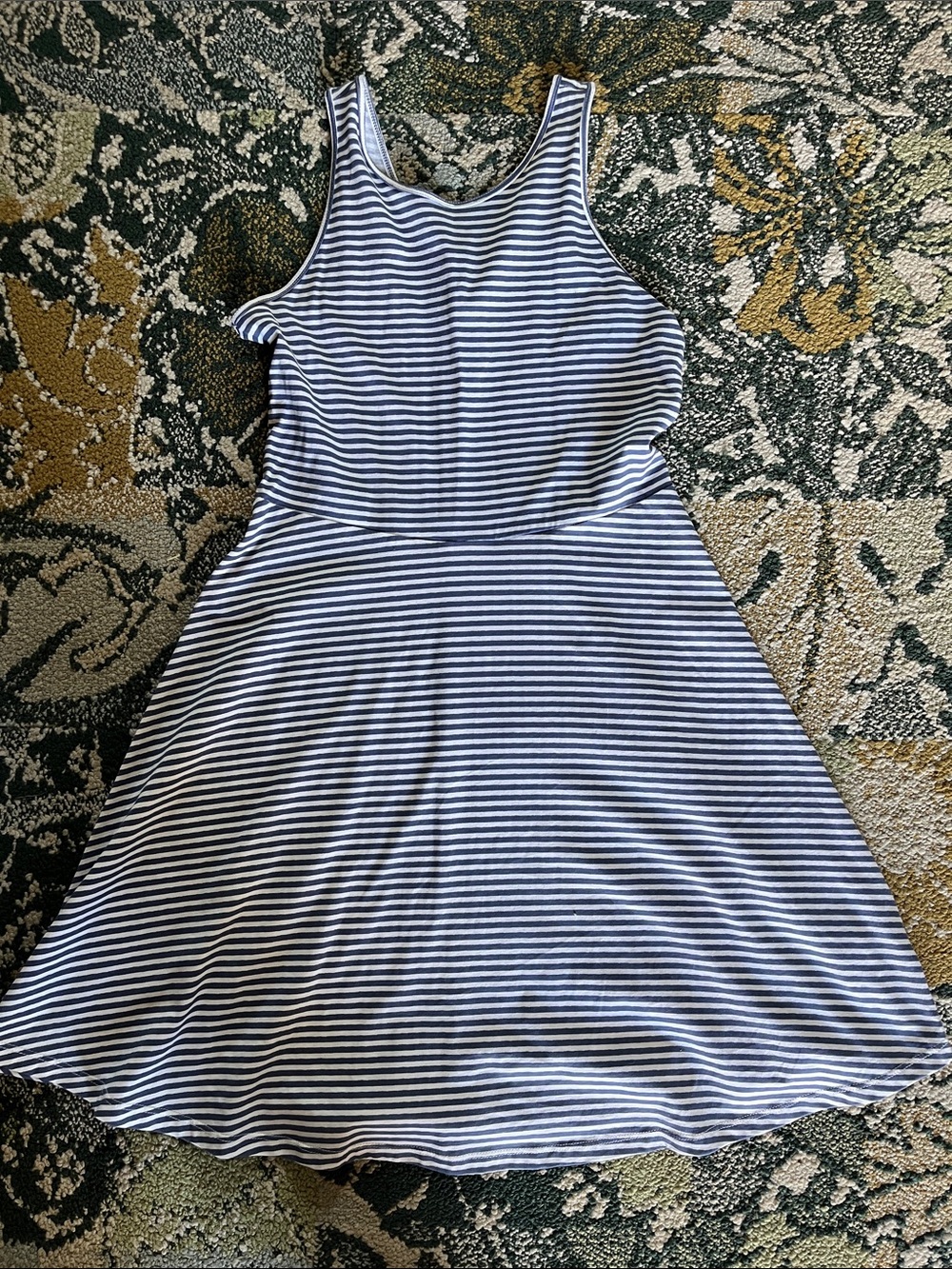 Old Navy Navy and White Striped Tank Dress